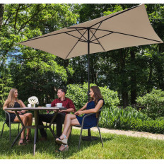 Rechthoekige tuinparaplu met een crank 200 x 300 cm crème