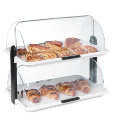 Vitrine pour l'exposition des plats avec couvercle RollTop double - Hendi 871713