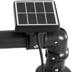 Sodo skėčiai ant strėlės apvalios pakreipimo su LED apšvietimu. 300 cm pilkos rudos spalvos