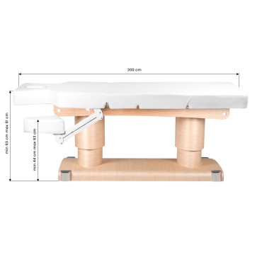 Cama cosmética de spa Azzurro 838 4 motores con calefacción — vista lateral