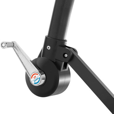 Garden umbrella on a boom round tilting with LED lighting. 300 cm gray-brown