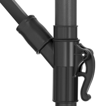 Garden umbrella on a boom round tilting with LED lighting. 300 cm gray-brown