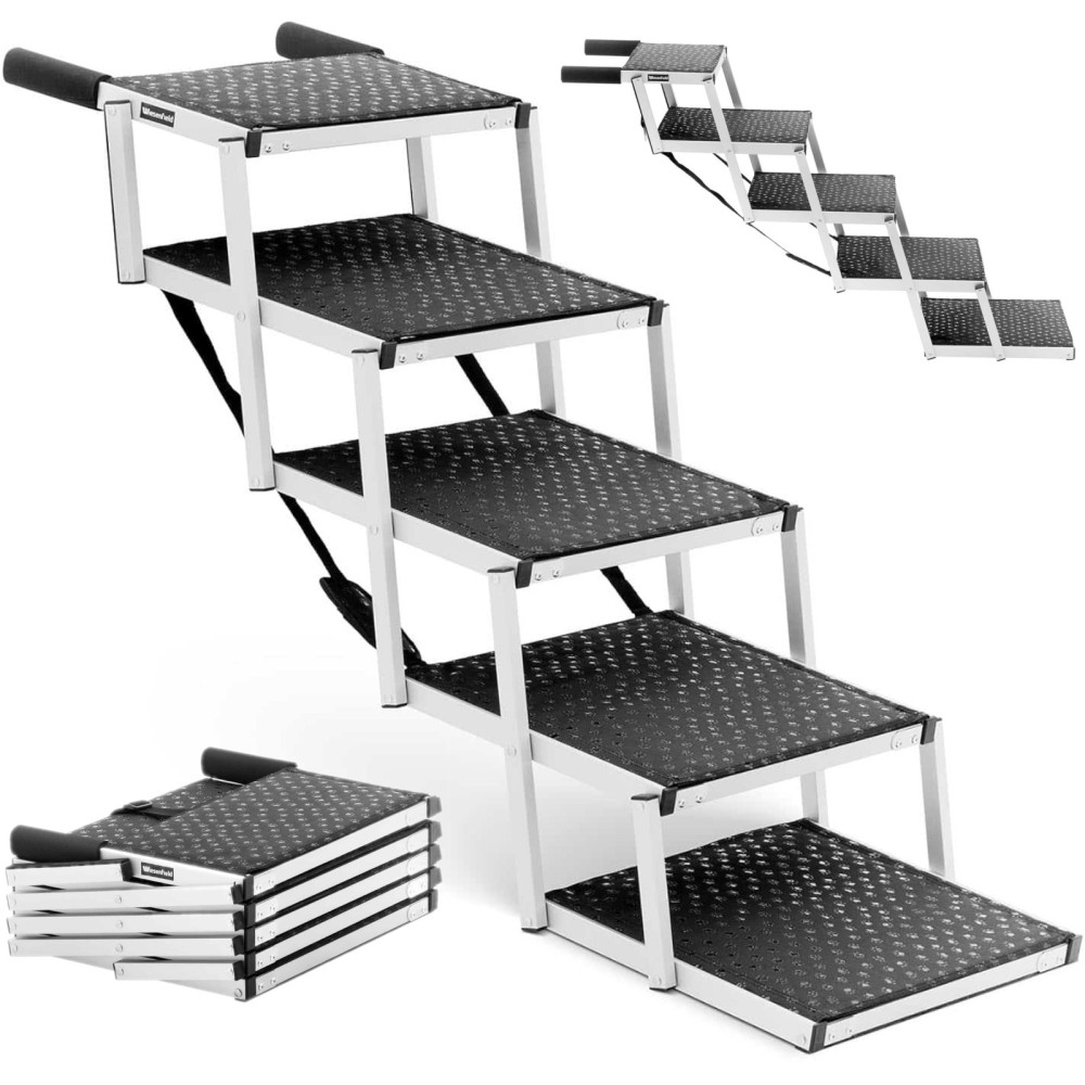 Dog stairs for car Foldable aluminum height 71 cm to 68 kg - 5 degrees
