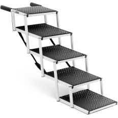 Escalier de chien pour voiture pliable en aluminium hauteur 71 cm à 68 kg - 5 degrés