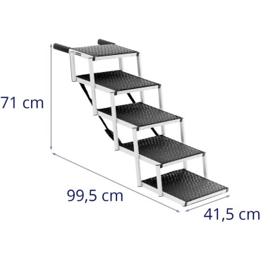 Suņu kāpnes auto salokāmam alumīnija augstumam 71 cm līdz 68 kg - 5 grādi