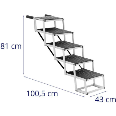 Psie schody na výklopnú výšku hliníka 81 cm až 68 kg - 5 stupňov