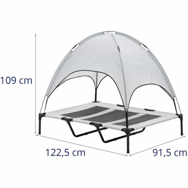 Bed bed voor een hondenbed met een vouwbare luifel 122,5 x 91,5 x 109 cm