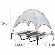Cama para uma cama de cachorro com um dossel de dobramento 122,5 x 91,5 x 109 cm