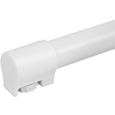 Tabeltafel met schuur rond lang gevouwen. 70 cm hoog 110 cm wit