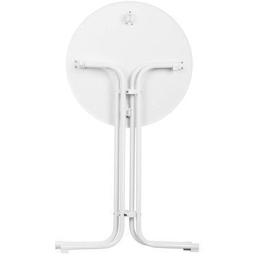 Tabuľka tabuľky s stodolou kolo vysoký zložený. 70 cm vysoká 110 cm biela