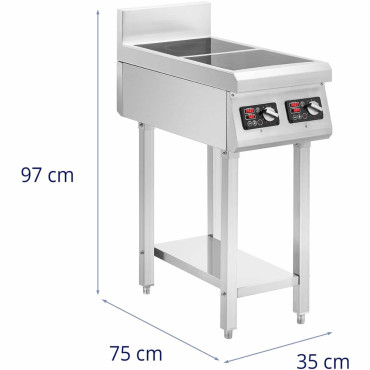 Induction kitchen 2 Freestanding burner 400V 2 x 3500 W