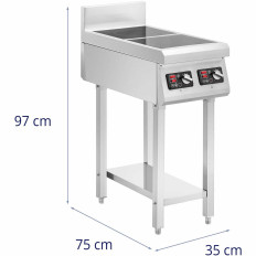 Inductiekeuken 2 Vrijstaande brander 400v 2 x 3500 W