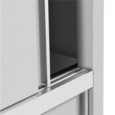 Gastronomischer Kleiderschrank aus Edelstahl. Doppelseitige Tür 120 kg 80 x 50 x 180 cm