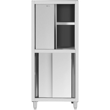Roupeiro gastronômico em aço inoxidável. Porta de frente e verso 120 kg 80 x 50 x 180 cm