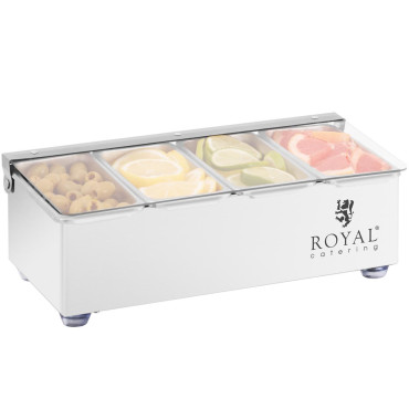 Barmain arrangør container for drinker for drinker med en 4 x 0,4 l lokk