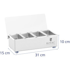 Container per barmain organizer per bevande per bevande con un coperchio da 4 x 0,4 l