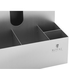 Stå arrangör på muggar djärva mixers kaffe socker