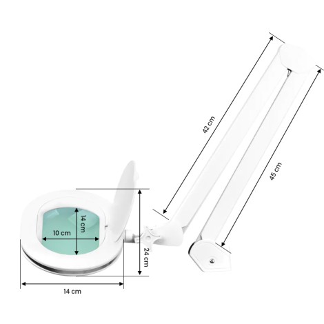Elegante 6028 60 LED 5d LED-förstoringslampa med justerbar ljusstyrka