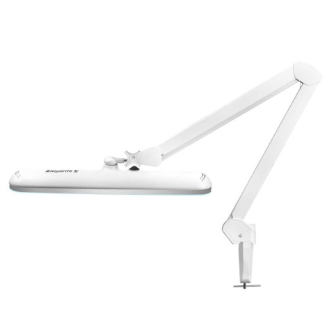 Lampe d’atelier LED élégante 801st avec étau blanc standard — vue latérale