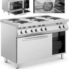Cozinha elétrica 6 queimador com forno de convecção e 400 V 15600 gabinete