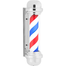 Bar Barberki Barber Barber Barbeiro Caixa Rotária Retroiluminado 38 cm - Prata