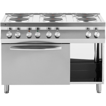 Cucina elettrica 6 Bruciatore con forno a convezione e armadietto da 400 V 15600