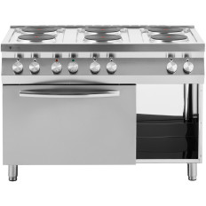 Cozinha elétrica 6 queimador com forno de convecção e 400 V 15600 gabinete
