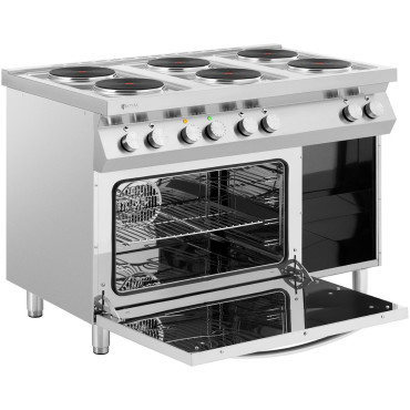 Cozinha elétrica 6 queimador com forno de convecção e 400 V 15600 gabinete