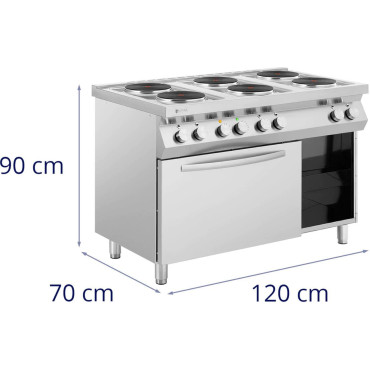 Elektrische Küche 6 Brenner mit Konvektionsofen und 400 V 15600 Kabinett
