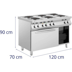 Sähköinen keittiö 6 Polttimen konvektio-uuni ja 400 V 15600 kaappi