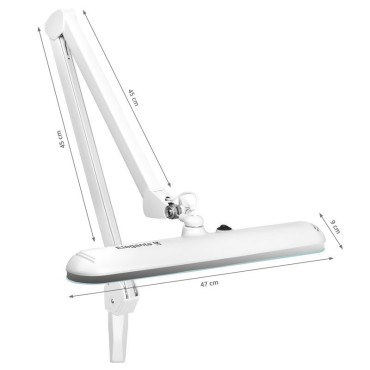 Elegant LED værkstedslampe 801st standard hvid med bordskruestik