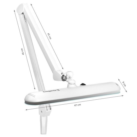 Elegante LED Werkstattlampe 801st Standard Weiß mit Tisch-Schraubstock