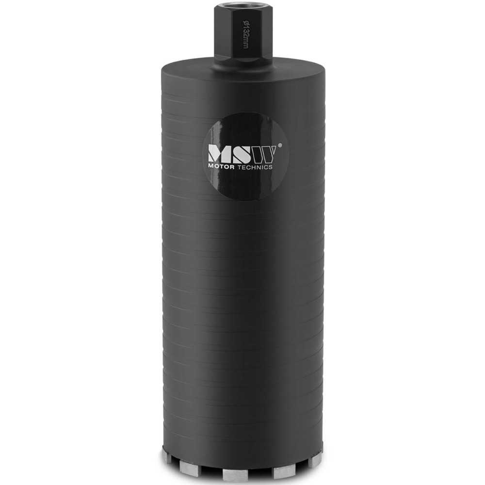 Deimantų vainiko gręžimas sausam gręžimui. 132 x 380 mm 95 HRB 1-1 / 4 '' UNC