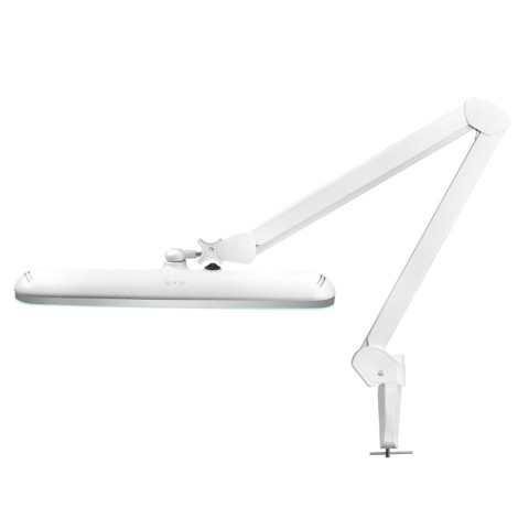 Elegante LED-Werkstattlampe 801 l mit Schraubstock und einstellbarer Lichtintensität — Seitenansicht