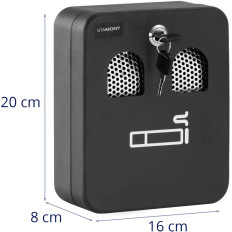 Vägg askkopp med avtagbar behållare med 20 x 16 x 8 cm