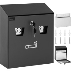 Muur asbak met verwijderbare container gesloten met een sleutel 26 x 25 x 9 cm