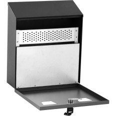 Vegg askebeger med flyttbar beholder lukket med en nøkkel 26 x 25 x 9 cm