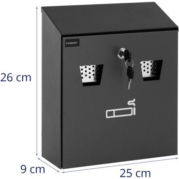 Sienas pelnu trauks ar noņemamu konteineru aizvērts ar atslēgu 26 x 25 x 9 cm