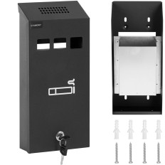 Vegg askebeger med flyttbar beholder lukket med 30 x 14 x 6 cm