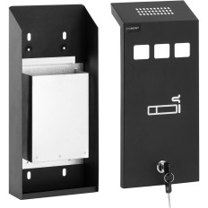 Muur asbak met verwijderbare container gesloten met 30 x 14 x 6 cm