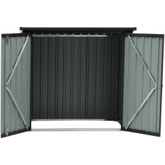 Casa de ferramenta de jardim de metal 145 x 86 x 135 cm