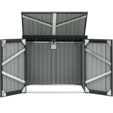 Kryt skříně pro 2 koše pro kbelíky odpadků 240 l kov