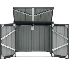 Cobertura de habitação para 2 cestas para baldes de lixo 240 l metal