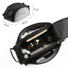 Bolsa de bicicleta no tronco com uma alça de ombro 13L preto