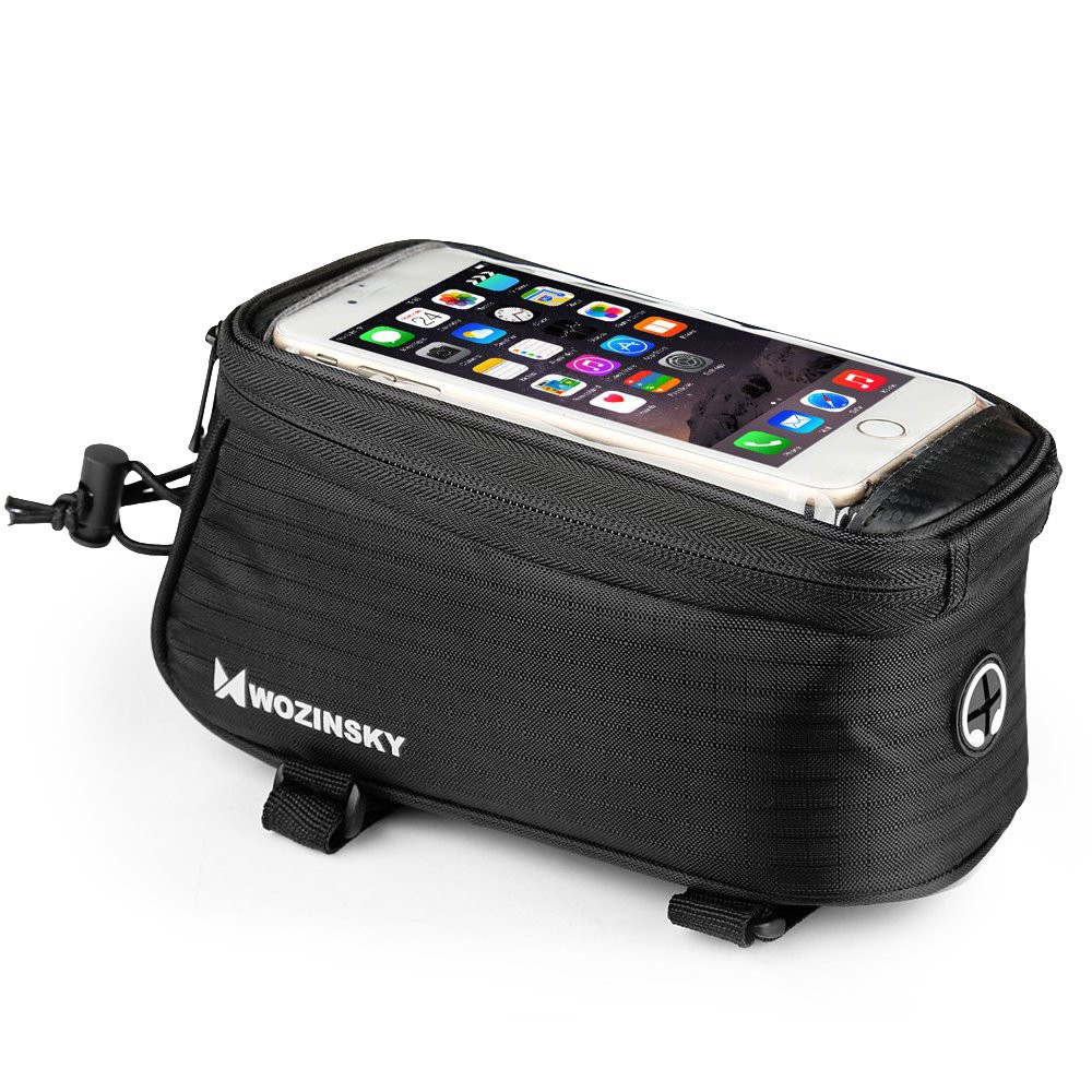 Borsa al telefono su una cornice per biciclette sul telaio per telefono per 64 pollici 1.5L nero Borsa al telefono su una cornice per biciclette sul telaio per telefono per 64 pollici 1.5L nero