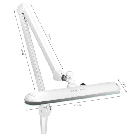 Lampe de travail LED Elegant 801-tl avec étau - intensité et couleur de lumière réglables — vue latérale