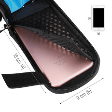 Kolesarska torba za okvir + snemljiv pokrov za telefon do 6,5 "1,5L črna