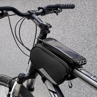 Cykelväska för ram + Avtagbart skydd för telefon upp till 6,5 "1,5L svart