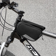 Cykelväska för ram + Avtagbart skydd för telefon upp till 6,5 "1,5L svart