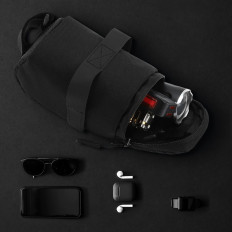 Bolsa de bicicleta pequeña debajo de la silla de silla de negro 0.6 l